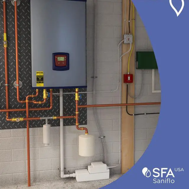 Alt view image 3 of 6 - SFA - Sanicondens Best Flat - Condensate Pump with Built-in Neutralizer - 500,000 BTU Capability - Condensing Boilers, HVAC Systems & Water Heater Systems Made In France