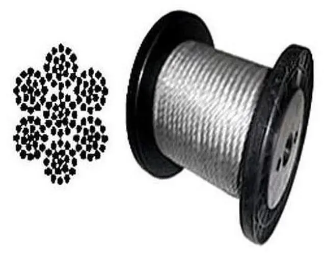 Main image of 7 x 19 Galvanized Aircraft Cable Wire Rope 5/16" - 50, 100, 200 & 250 ft (400 ft (2x200 ft Reel))