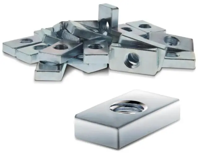 Main image of 8020, 14131, 15 40 45 Series Steel M8 Slide-in Economy T Nuts Hardware Block Nuts for 1.5", 40mm, and 45mm Series Aluminum Extrusions Profiles (250 Pack)