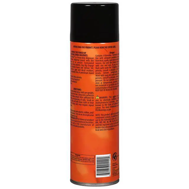 Alt view image 3 of 6 - Big Orange Heavy-Duty Citrus Degreaser Aerosol - 15 oz (Case Of 12) 11401 - Industrial Strength, Citrus Solvents, Dissolves Heavy Soil, Grease, Tar, Oil