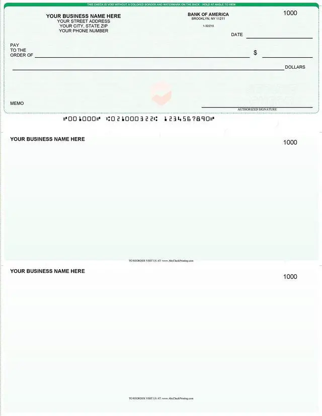 Main image of ABC Computer Checks Compatible w/Quick Books, Checks on Top, Green Linen (500 Sheets)