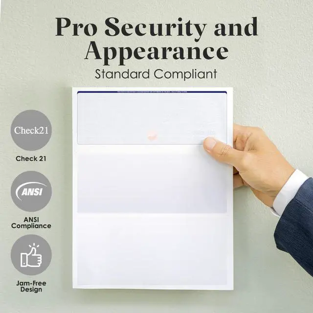 Alt view image 6 of 6 - ABC Computer Checks Compatible w/Quick Books, Checks on Top, Green Linen (500 Sheets)