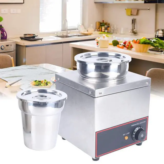 Alt view image 3 of 6 - Commercial Grade Bain Marie Buffet Food Warmer 1 Round Pot Stainless Steel Food Warmer Steam Table for Catering and Restaurants 150W 110V (1 Round Pot)