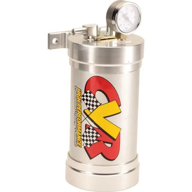 Main image of CVR VPR700 Billet Aluminum Power Brake Vacuum Reservoir w/Check Valve & Gauge
