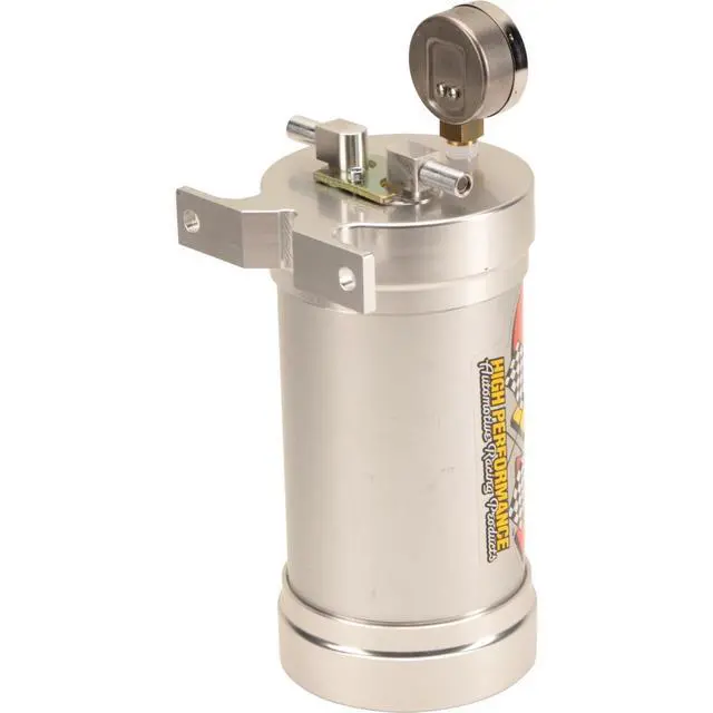 Alt view image 2 of 3 - CVR VPR700 Billet Aluminum Power Brake Vacuum Reservoir w/Check Valve & Gauge