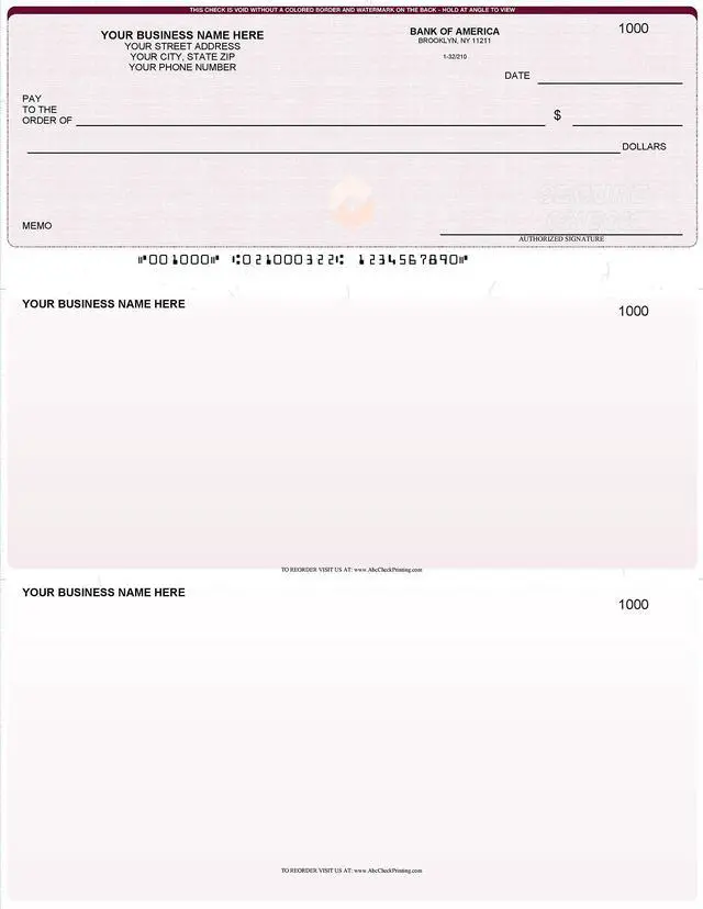 Main image of ABC Computer Checks Compatible w/QuickBooks, Checks on Top, Linen Red (500 Sheets)