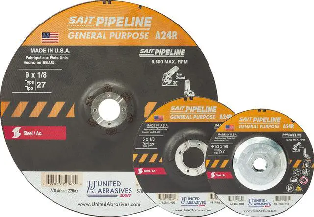 Alt view image 2 of 6 - SAIT 22042 A24R General Purpose Pipeline Wheel (Type 27 Depressed Center) 6" x 1/8" x 7/8", 25-Pack