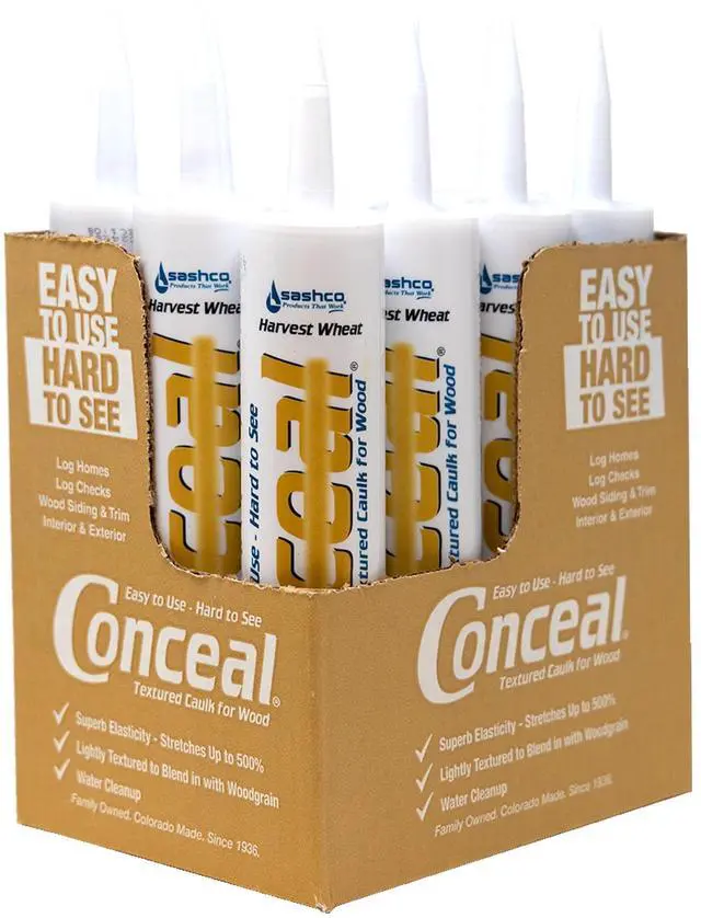 Main image of 46040-12 Conceal Textured Wood Caulking, 10.5 Ounce Tube, Harvest Wheat (Pack of 12)