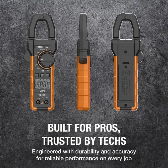 Alt view image 6 of 6 - NMC1 Digital Clamp Meter - HVAC Multimeter Clamp - Backlit Display - Adjustable Large Jaw - High Precision Chip - Compact Design