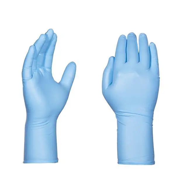Alt view image 2 of 6 - HD Medical Blue NitrileGloves - 8 mil, 12 inches long, Latex Free, Powder Free, Textured, Disposable, Non-Sterile, Large,GPNHD66100, Case of 500