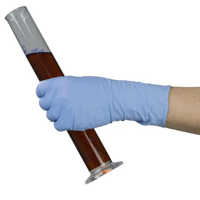 Alt view image 4 of 6 - HD Medical Blue NitrileGloves - 8 mil, 12 inches long, Latex Free, Powder Free, Textured, Disposable, Non-Sterile, Large,GPNHD66100, Case of 500