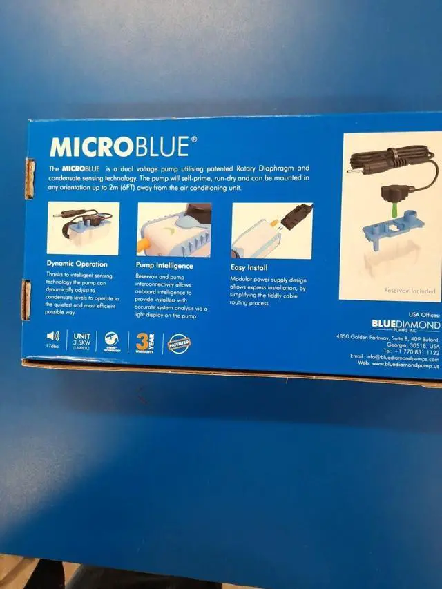 Alt view image 2 of 3 - Blue Diamond X86003 Condensate Pump W/Reservoir 110-230V 1.3 GPH- For Mini Split Applications