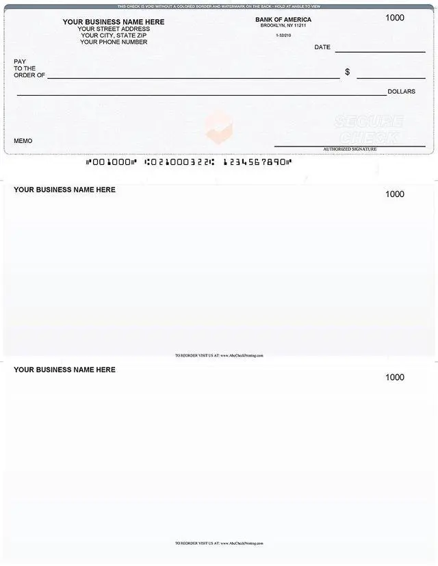 Main image of ABC Computer Checks Compatible w/Quick Books, Checks on Top, Gray - 500 Sheets