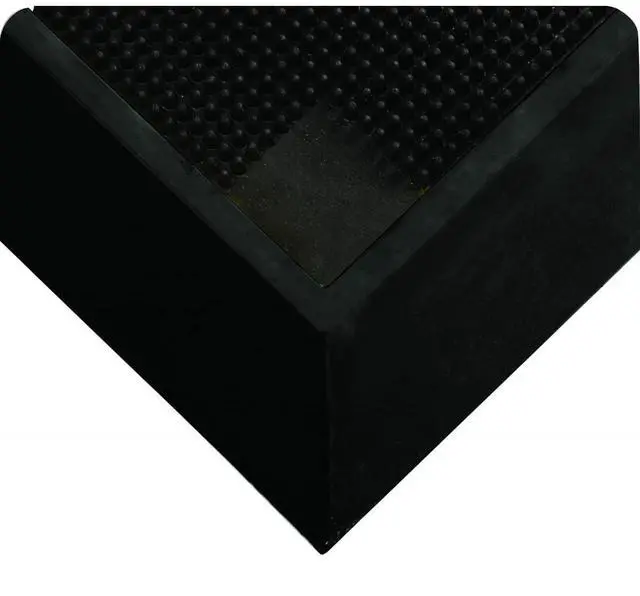 Main image of Natural Rubber 222 Anti-Fatigue Footbath Mat, Tall Wall, for Food Processing Facilities, 32" x 39" x 2-1/2" Thickness, Black