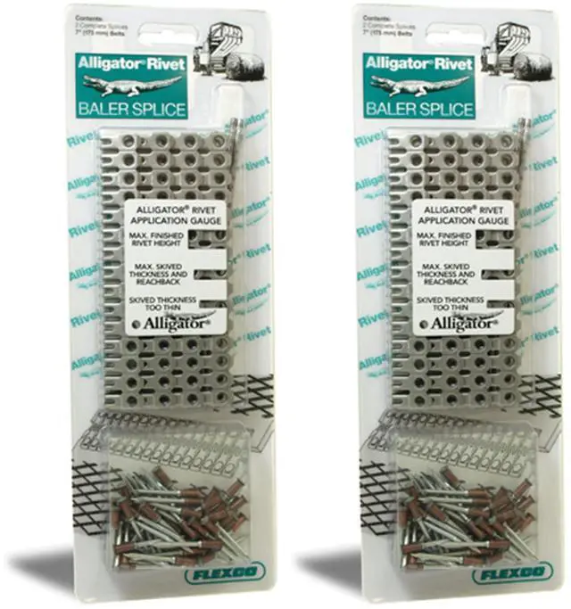 Main image of 25085381 Stainless Steel Self Setting Alligator 7 Inch Rivet Belt Fasteners with Pins and Splices (4 Pack)