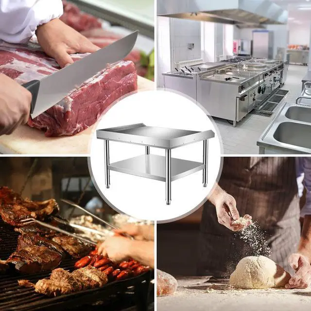Alt view image 6 of 6 - Equipment Grill Stand 30 x 36 x 24 Inch, Stainless Steel Table with Adjustable Storage Undershelf, Equipment Stand for Commerical Kitchen Restaurant Home and Hotel