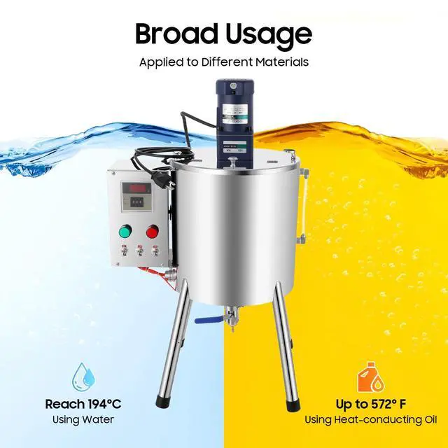 Alt view image 6 of 6 - Heating Mixing Filling Machine,30L Paste Liquid Filling Machine Stainless Steel Stirring Tank Cream Liquid Filler Machine Paste Filler Lipstick Candle Heat Filler for Lipstick Shoe Polish Wax (15L)