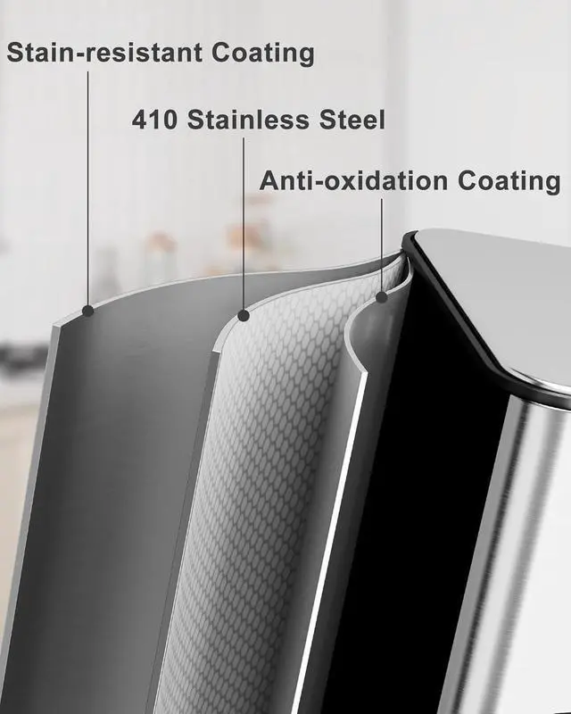 Alt view image 4 of 6 - 60L/15.9 Gal Gallon Three-Compartment Pedal Stainless Steel Kitchen Recycling Trash Can with Odor Seal, Hands-Free Foot Operated Waste Bin for Home, Office, Restaurant, School, Hospital