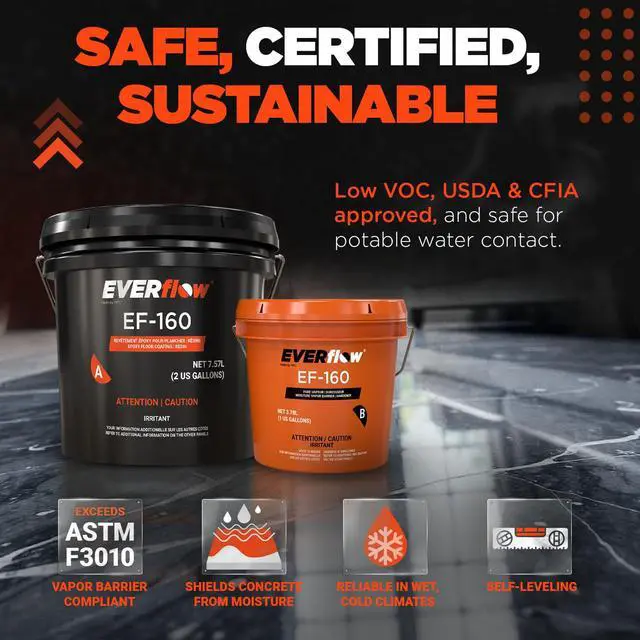 Alt view image 5 of 6 - Everflow Made by MPC Epoxy Moisture Vapor Barrier, Moisture-Barrier Floor Epoxy Kit for Concrete, 100% Solids