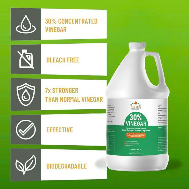 Alt view image 3 of 5 - 30% Vinegar Concentrated | White Vinegar for Cleaning and Garden | Horticultural, Home, and Outdoor Pure| Max Performance 7X Power | with Instructions | 8 Gallon (1024 fl oz)