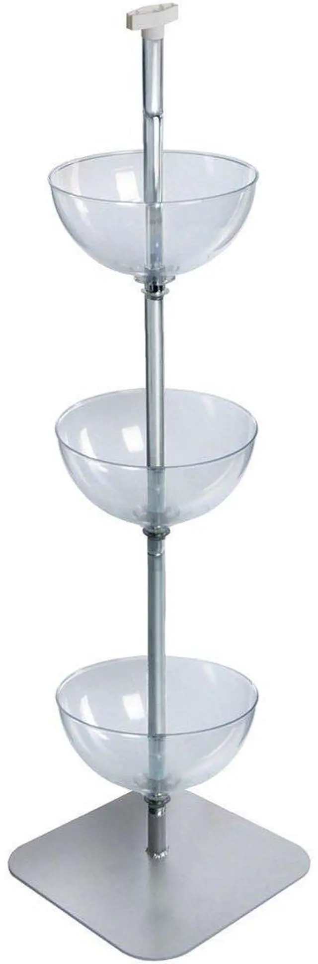 Main image of 751403 Product Display Bowls for Retail Stores - Stacked Bowls with Rack & Flat Base - Floor Standing Tiered Bowls - Mobile Product Display Stand - Produce Merchandisers