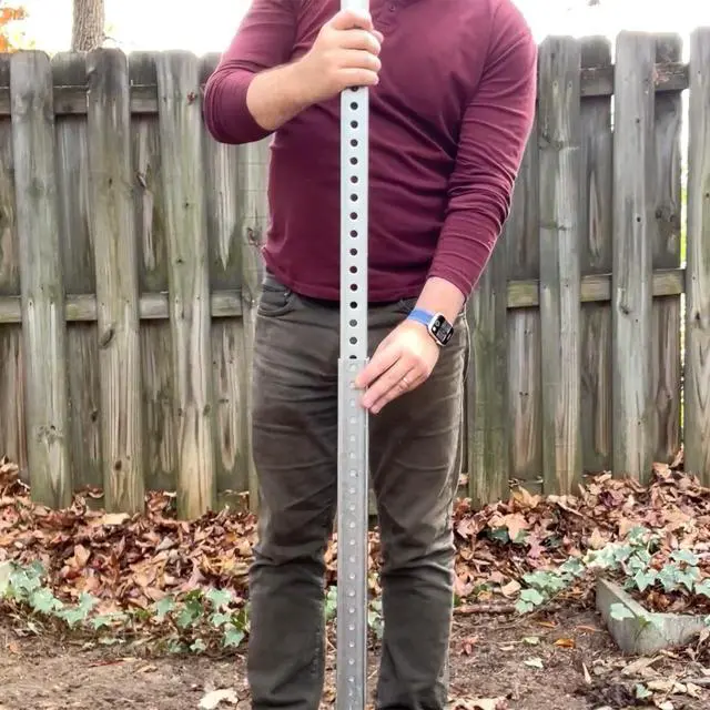 Alt view image 2 of 6 - Square Sign Post Kit - 6ft Tall x 1.5" Wide Galvanized Steel Post and 3 Ft Stub for Natural Ground, Made in USA