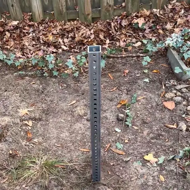 Alt view image 3 of 6 - Square Sign Post Kit - 6ft Tall x 1.5" Wide Galvanized Steel Post and 3 Ft Stub for Natural Ground, Made in USA
