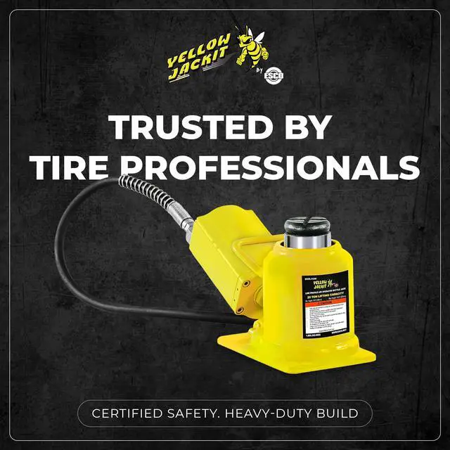 Alt view image 5 of 6 - 10399 Yellow Jackit Air Hydraulic Bottle Jack, 20 Ton Capacity, 10.25 Inch Height 14 Inches Height