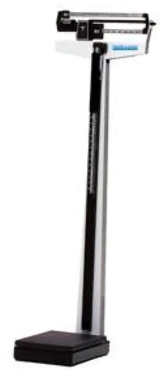 Main image of Dual-Reading Beam Scale - 390 lb / 180 kg Maximum Weight Capacity - 84" Maximum Height Measurement - Black, Silver