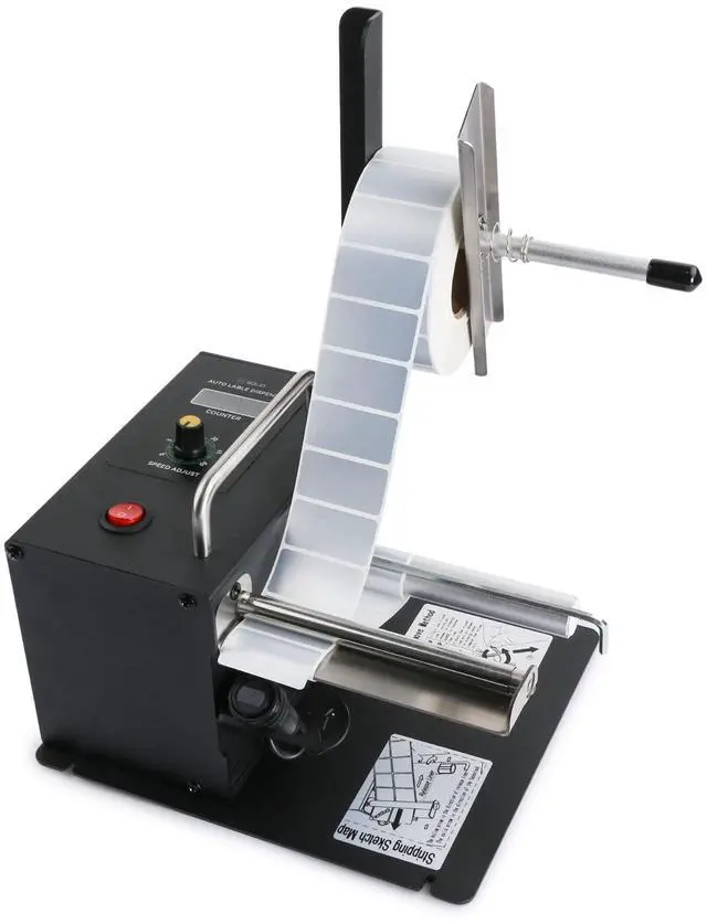 Main image of Automatic Label Dispenser w/Counter - Speed Adjustable Label Dispensing Machine - Width 10-115MM Length 8-130MM - Translucent and Opaque Labels