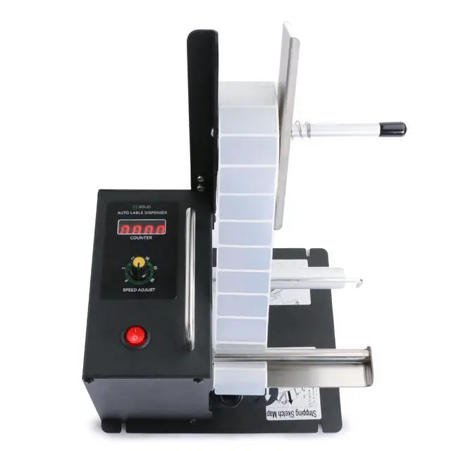Alt view image 2 of 6 - Automatic Label Dispenser w/Counter - Speed Adjustable Label Dispensing Machine - Width 10-115MM Length 8-130MM - Translucent and Opaque Labels