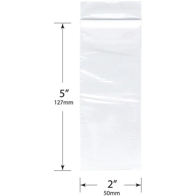 Alt view image 2 of 4 - 2" x 5" (Case of 12,000), 2 Mil Zipper Reclosable Plastic Bags