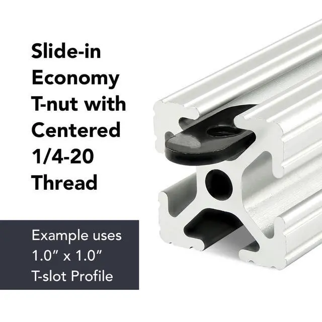 Alt view image 4 of 6 - 8020, 3276, 10 Series Steel 10-32 Centered Slide in Economy T-Nuts Hardware Nuts for 10 Series Aluminum Extrusions (500 Pack)