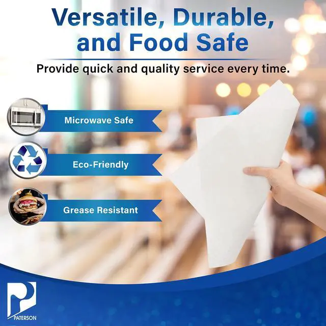 Alt view image 3 of 6 - Paterson Paper 5000 Count White Grease-Resistant Deli Sandwich Wrap Paper Sheets/Basket Liners (Case of 5000)