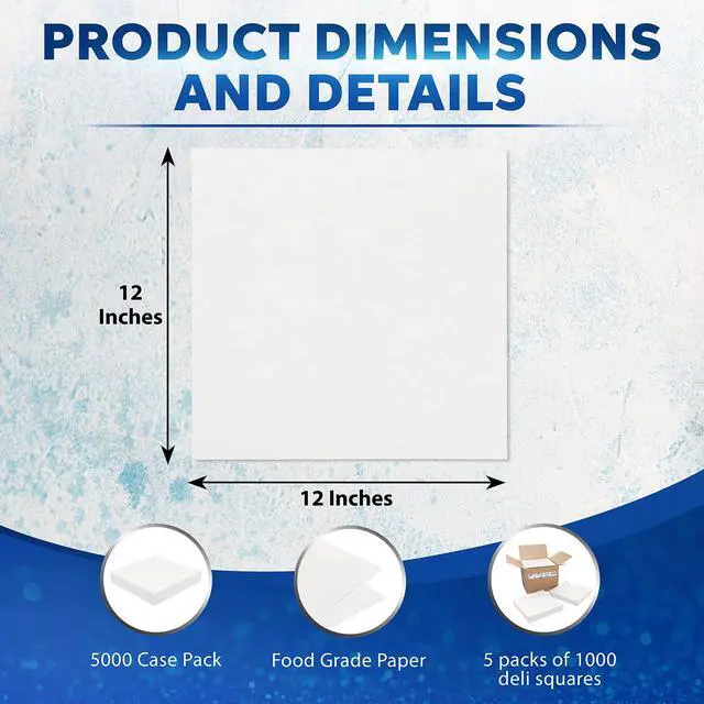 Alt view image 6 of 6 - Paterson Paper 5000 Count White Grease-Resistant Deli Sandwich Wrap Paper Sheets/Basket Liners (Case of 5000)