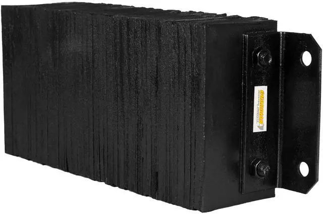 Main image of Rubber Dock Bumper, 24" x 10" x 6", for Loading Bay & Shipping Dock Protection, Laminated, Steel Mounting Bracket, 3/4" Mounting Holes