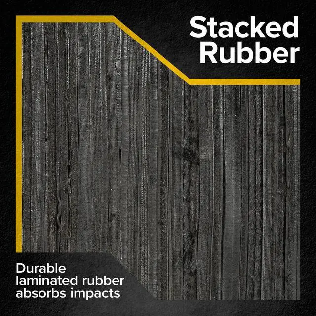 Alt view image 4 of 6 - Rubber Dock Bumper, 24" x 10" x 6", for Loading Bay & Shipping Dock Protection, Laminated, Steel Mounting Bracket, 3/4" Mounting Holes