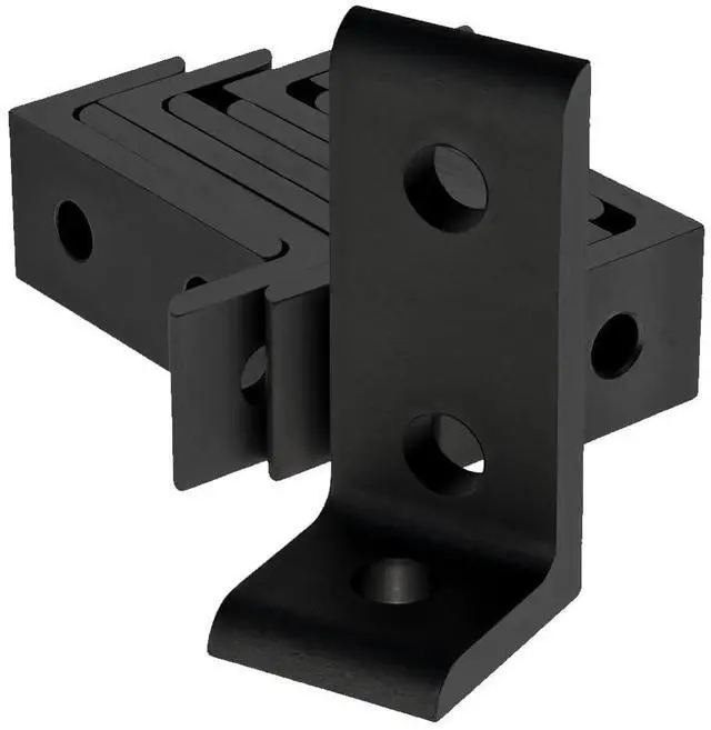 Main image of 8020, 4176, 10 Series, Aluminum 3 Hole Inside Corner Bracket 90 Degree Angle Bracket for T Slot Extruded Aluminum Extrusion (Black Anodize, 25)