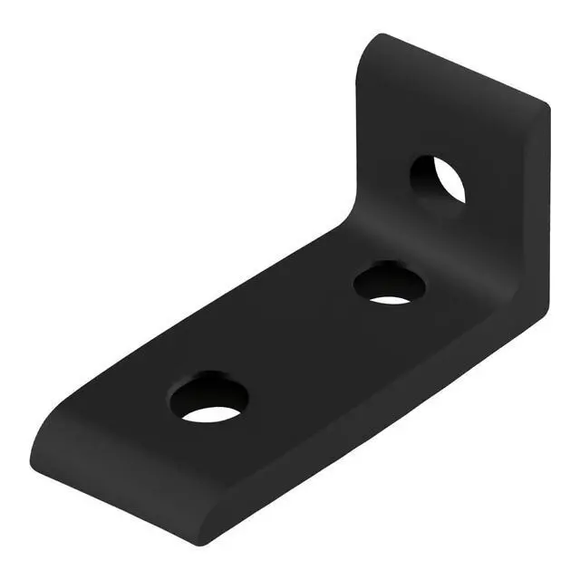 Alt view image 2 of 6 - 8020, 4176, 10 Series, Aluminum 3 Hole Inside Corner Bracket 90 Degree Angle Bracket for T Slot Extruded Aluminum Extrusion (Black Anodize, 25)