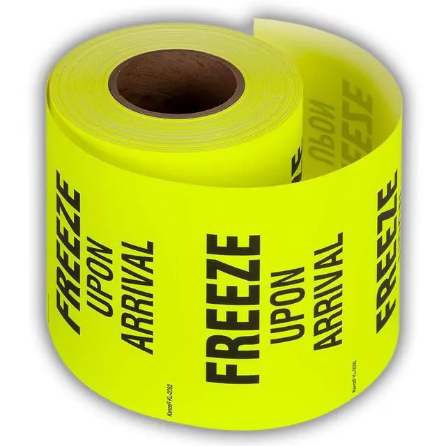 Alt view image 2 of 5 - 3" X 5" Freeze Upon Arrival Fluorescent Shipping Label Stickers for Shipping and Packing - 500 Labels Per Roll (10 Pack)