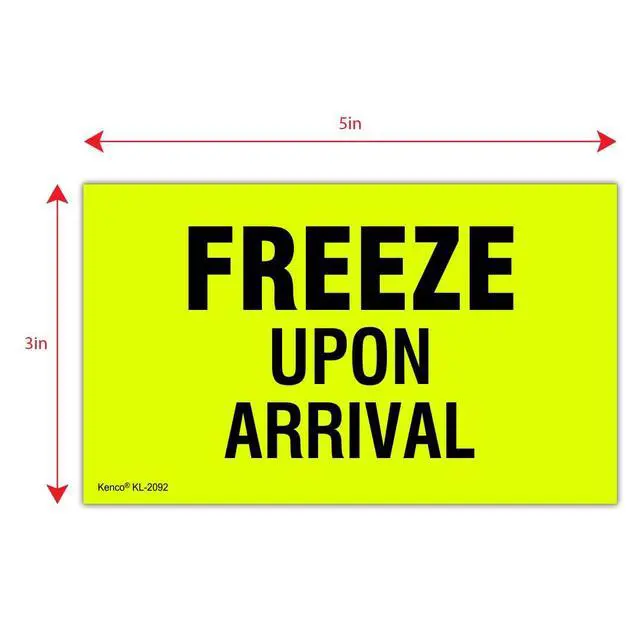 Alt view image 3 of 5 - 3" X 5" Freeze Upon Arrival Fluorescent Shipping Label Stickers for Shipping and Packing - 500 Labels Per Roll (10 Pack)