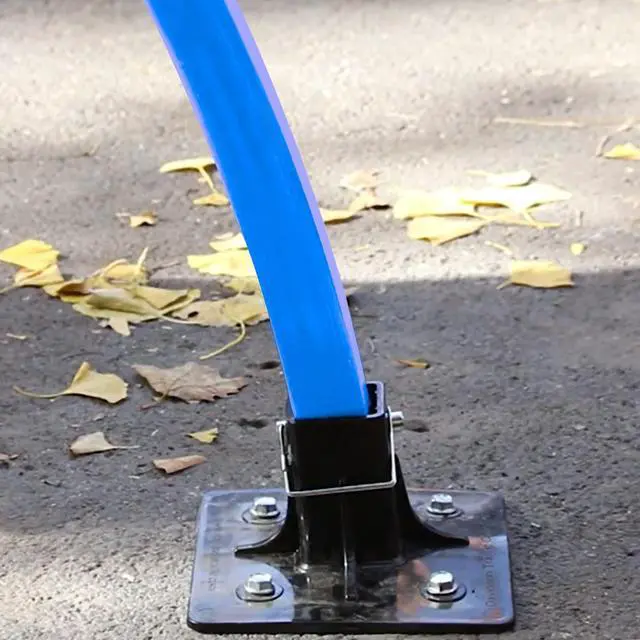 Alt view image 4 of 5 - "Flexible Square Sign Post with Black Base" - 8 Feet Post with Pre- Drilled Holes, Blue, Made in USA