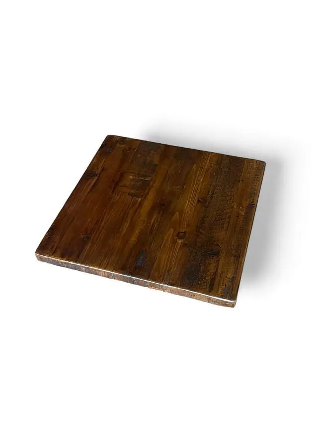 Alt view image 3 of 3 - Rustic Reclaimed Wood Dining Table Top, Dark Brown Matte Finish, for Restaurants/Cafes/Home (30" x 42")