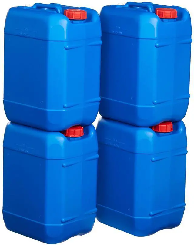Main image of Hudson Exchange 5 Gallon (20 Liter) Handled Container with Cap, HDPE, Blue, 4 Pack