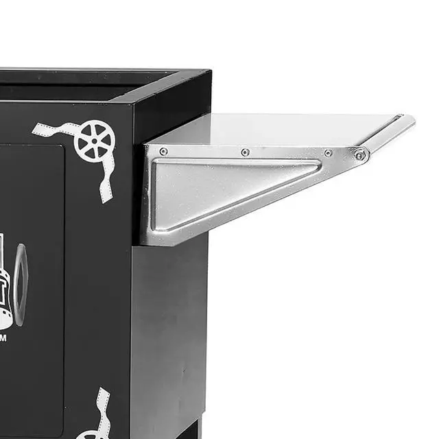 Alt view image 5 of 6 - Popcorn Cart - Vintage Replacement Stand for 8-Ounce Poppers with Shelf, Push Handle, and Bicycle-Style Wheels by Great Northern Popcorn (Black)