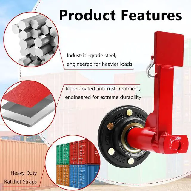 Alt view image 3 of 6 - Shipping Container Wheel Kit, Ratchet Straps & Shackles,Shipping Container Accessories,6-Lug Wheels with Heavy-Duty Axles,Heavy-Duty Mobility for 20ft & 40ft Empty Containers