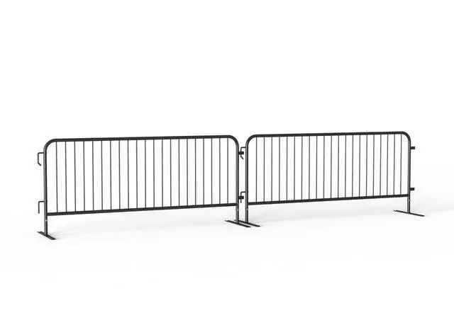 Alt view image 3 of 6 - Barricade in a Box 2.0 - Heavy Duty Interlocking Steel Barricade, 8.5 Ft. (Black, Flat feet)