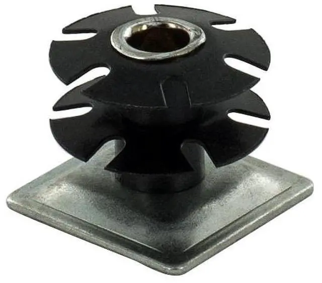 Main image of Industries Double Star Threaded Caster Insert | Heat Treated Steel | Fits 1-1/4 Inch Square 16-18 Gauge Tube | Thread: 5/16-18 | 100 Pack