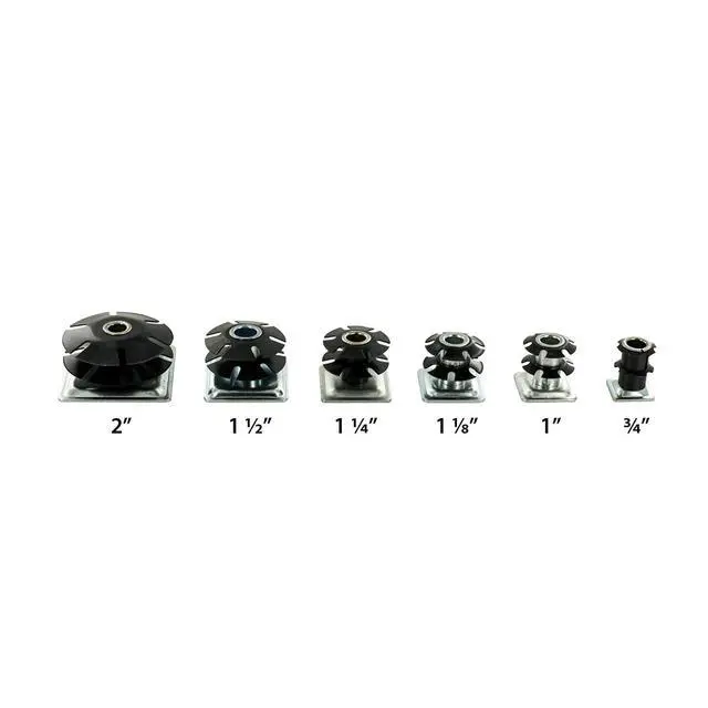 Alt view image 6 of 6 - Industries Double Star Threaded Caster Insert | Heat Treated Steel | Fits 1-1/4 Inch Square 16-18 Gauge Tube | Thread: 5/16-18 | 100 Pack