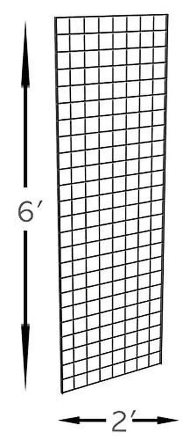 Alt view image 2 of 3 - Commercial Grade Gridwall Panels 2 Width x 6 Height, Pack of 4 (Black Finish)